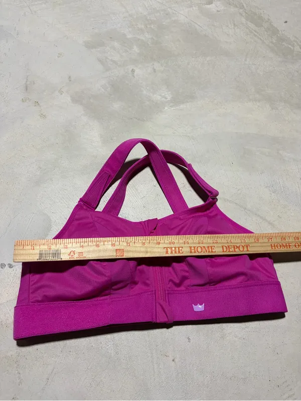 Shefit magenta pink front zip sports bra moisture wicking 1luxe - Image 4