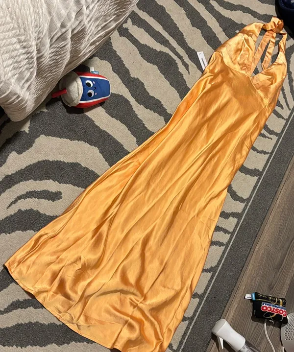 Princess Polly Good For You Maxi Halter Orange Dress 8 - Image 2