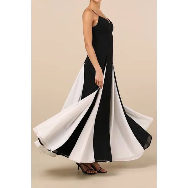 Lulus Elisha Black and White Sleeveless Maxi Dress Formal Evening XL NWT - Image 5