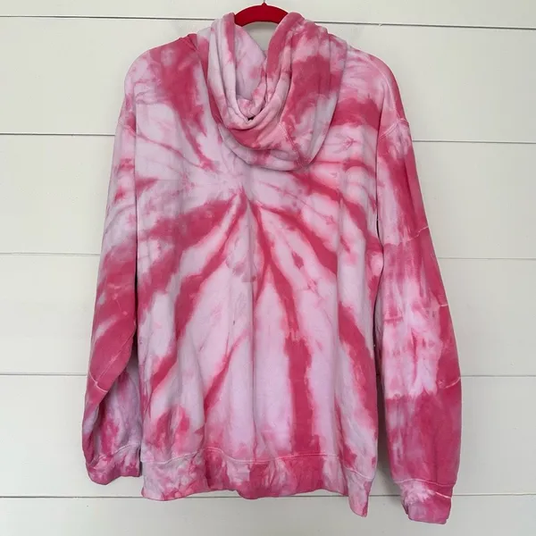 Chinatown Market Women’s Medium Pink Tie Dye Hoodie Sweatshirt - Image 5