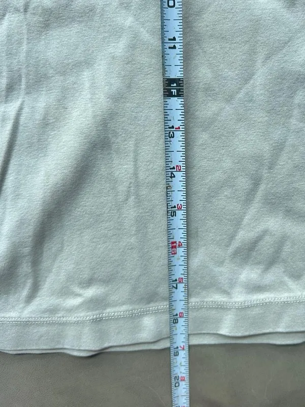 Uniqlo Minimalist Lightweight Mock Neck Long Sleeve Cotton Top in Beige - Image 9