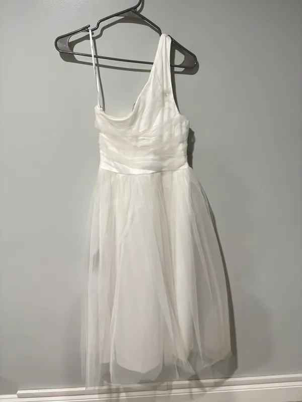 Already Perfect One Shoulder Tulle Dress White - Image 6
