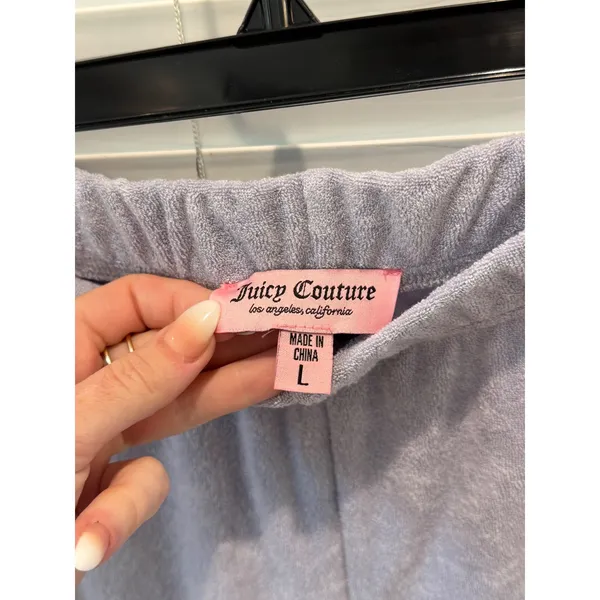 NWOT Juicy Couture Joggers Women L Lavender Terry Rhinestone Logo Y2K Loungewear - Image 5