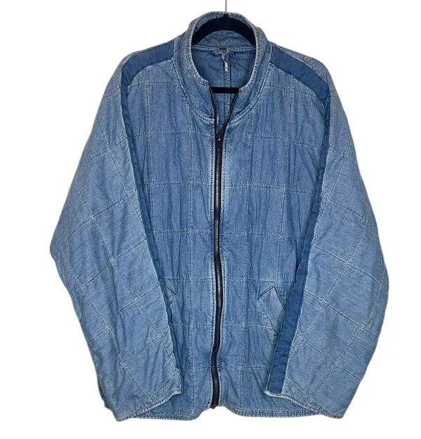 Free People Dolman Quilted Knit Jacket, Cali Indigo xL - Image 5
