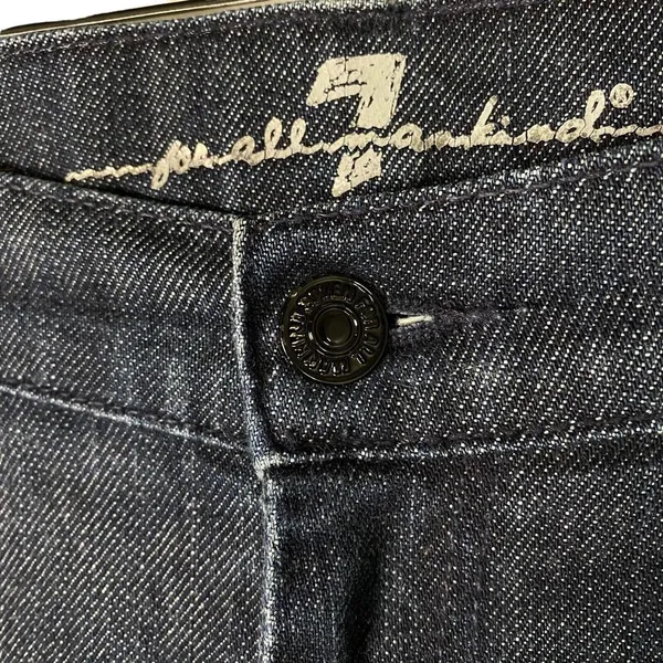 7 For All Mankind Dojo Jeans Dark‎ Wash Black Accents Size 29 - Image 6