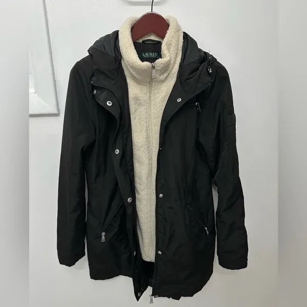 Ralph Lauren Jacket with Sherpa Zipper Attachment. Size S - Image 4