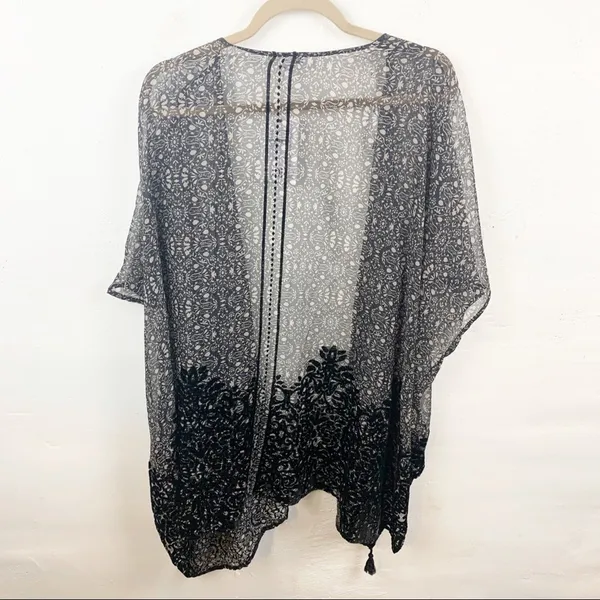 Daniel Rainn DR2 Large Velvet Burnout Sheer‎ Kimono Caftan New With Tags - Image 6