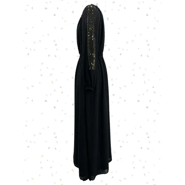 Altuzarra + Target Black Maxi Dress Gold Sequins Long Sleeves Cocktail Size 6 - Image 3