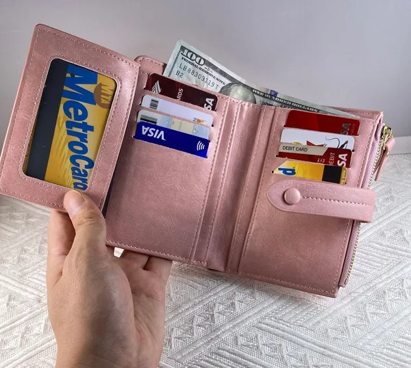 Wallet for Women,Trifold Snap Closure Wallet,Credit Card Holder Coin Purse - Image 7