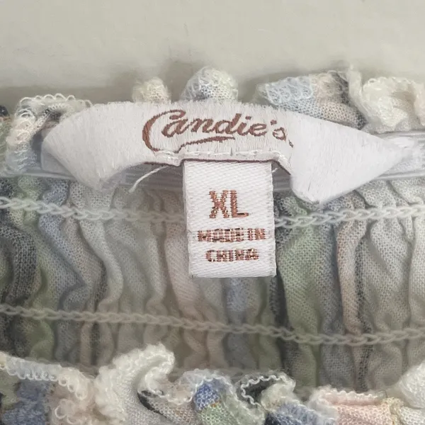 Women's Candies Striped Smocked Long‎ Sleeve Boho Peasant Top Size XL - Image 2
