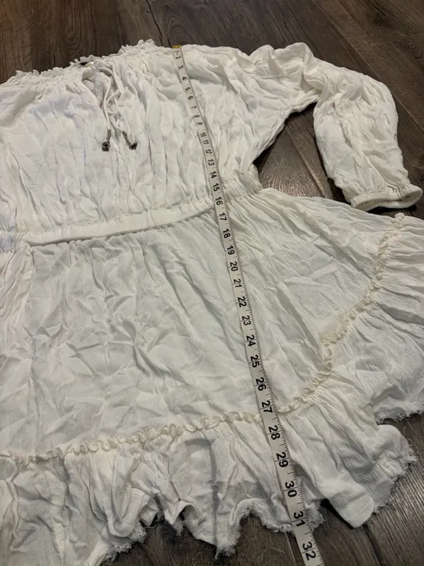 Free People Dress Long Sleeve Lace Boho Peasant Mini Tunic Fairy Grunge Gauzy - Image 10