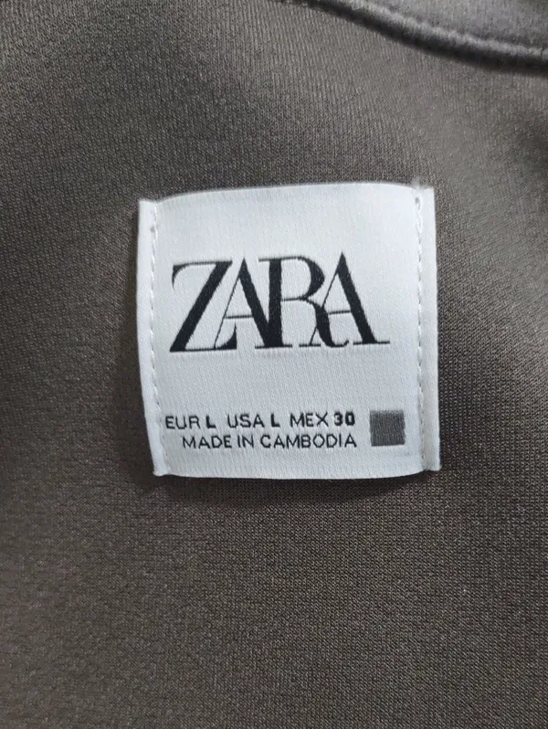 Zara Classic Grey Long Coat for Women Size L - Image 6