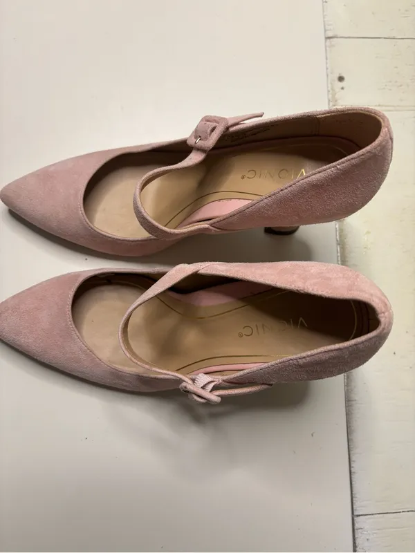 Vionic Collette Pink Suede Mary Jane Pumps High Heels Size 6.5 Comfort Coquette - Image 4