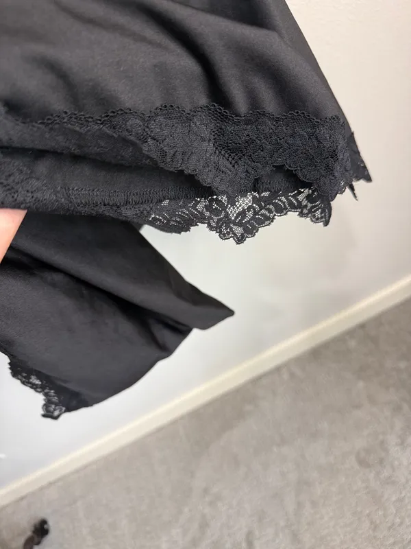 Cider Black Full Length Silky Slip Dress Size S - Image 4