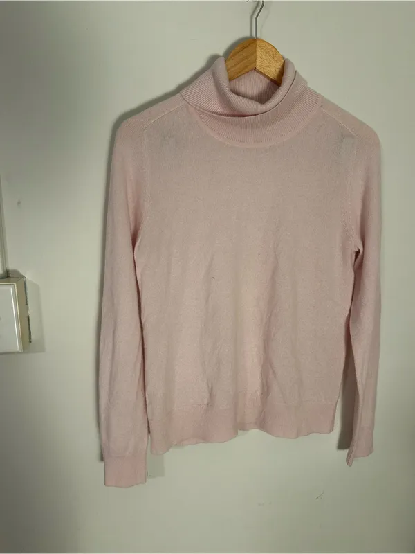 Quince Mongolian Cashmere turtleneck sweater minimal pink medium - Image 2