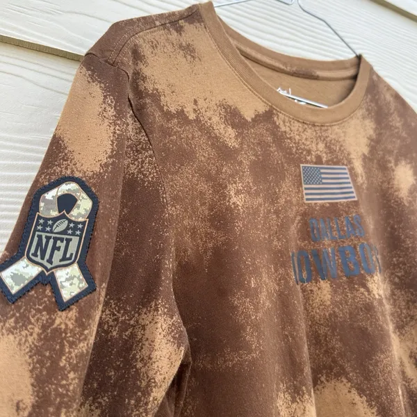 Dallas Cowboys Nike Salute to Service Brown/Tan Camo Long Sleeve Womens Medium‎ - Image 3