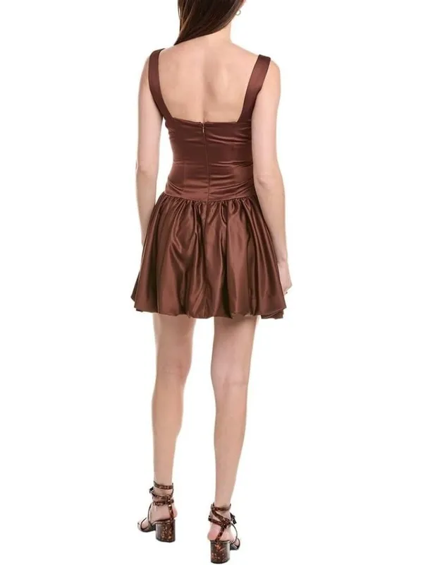 WEWOREWHAT, Bubble Skirt Corset Mini, Chocolate, Duchess Satin, 2 NWT - Image 2