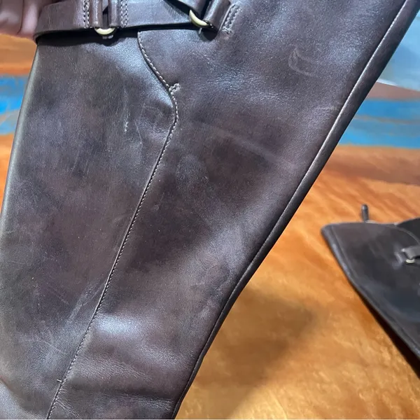 Ecco Hobart tall leather brown buckle boots size 38 - Image 8