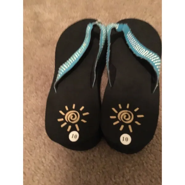 Women's Multicolor & Black Fashion Flip Flops Thong Shoes Size 10 - Image 3