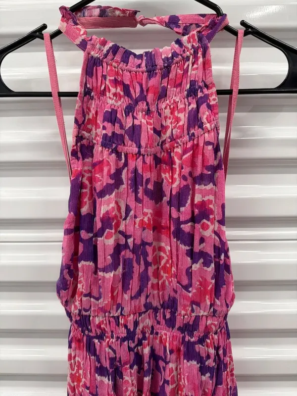 Rococo Sand Lei 1844 Short Dress Bubblegum Pink Purple Womens Size Small - Image 4
