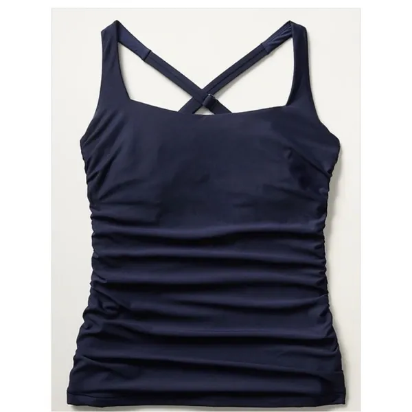 Athleta Square Neck Bra Cup Tankini‎ Sz 34B/C in Black NEW - Image 3