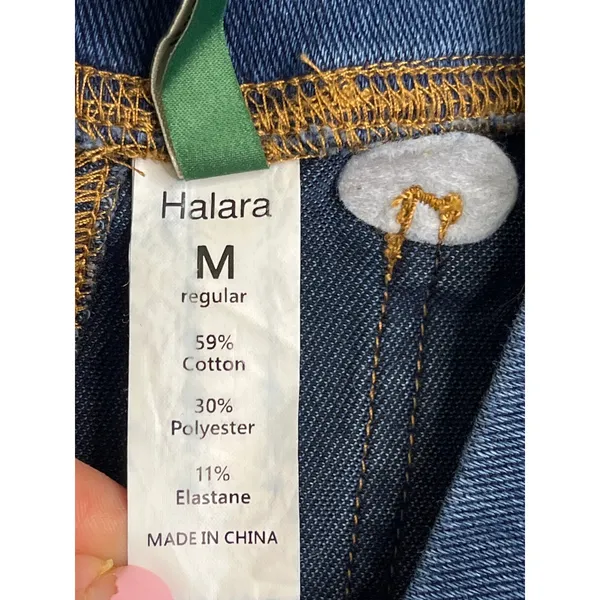 Halara Flex High Waisted Crossover Pocket Washed Flare Jeans Size Medium - Image 4
