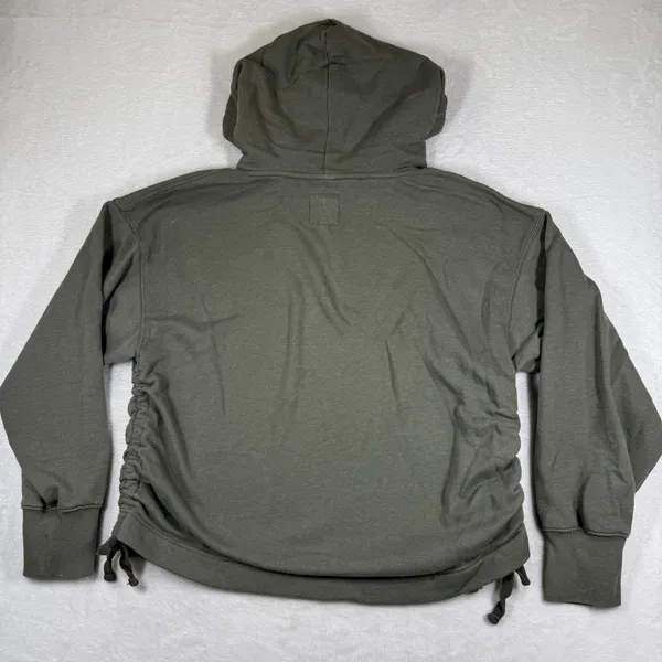 Aerie Womens XL‎ Olive Green Ruched Side Cinch Pullover Hoodie Sweatshirt 05/22 - Image 8