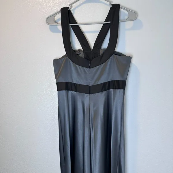 MARC BOUWER GLAMIT Size (4) Women's Dress Gray 100% Silk Formal Beaded‎ - Image 9