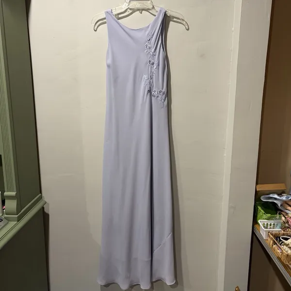 Alyn Paige Light Violet Purple Maxi Dress Size 8 Floral Embroidery Vintage‎ YTK - Image 2