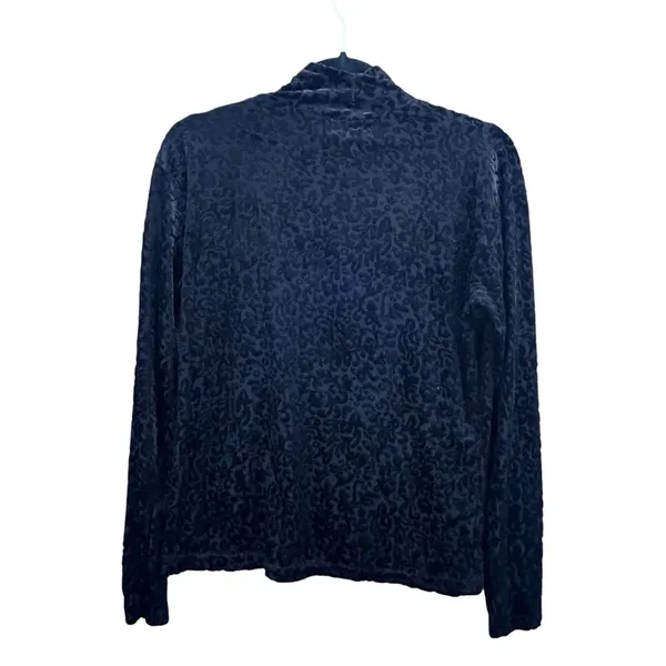 Y2K Velvet Burnout Top XL Witchy Vibes Whimsigoth Floral Mock Neck - Image 2