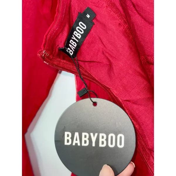 NWT Babyboo Nerissa Red Ruffle Bell Long Sleeve Romper Playsuit Womens Size M - Image 13