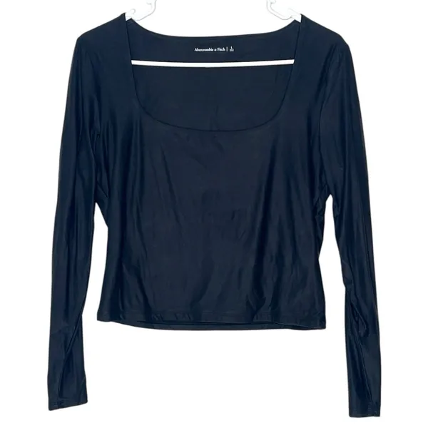 Abercrombie and Fitch square neck long sleeve stretchy fitted top - Image 3