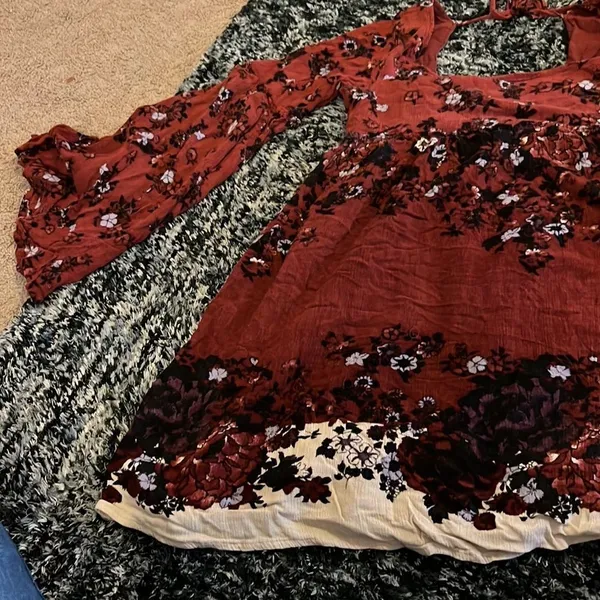 Free people burgundy floral mini dress‎ - Image 3