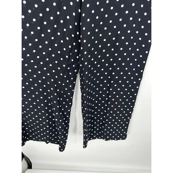 Victoria's Secret Black White Polka Dot Sheer Polyester‎ Wide Leg Pants Women M - Image 3