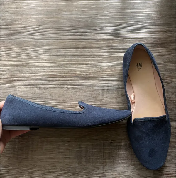 H&M Navy Suede Loafers - Image 2