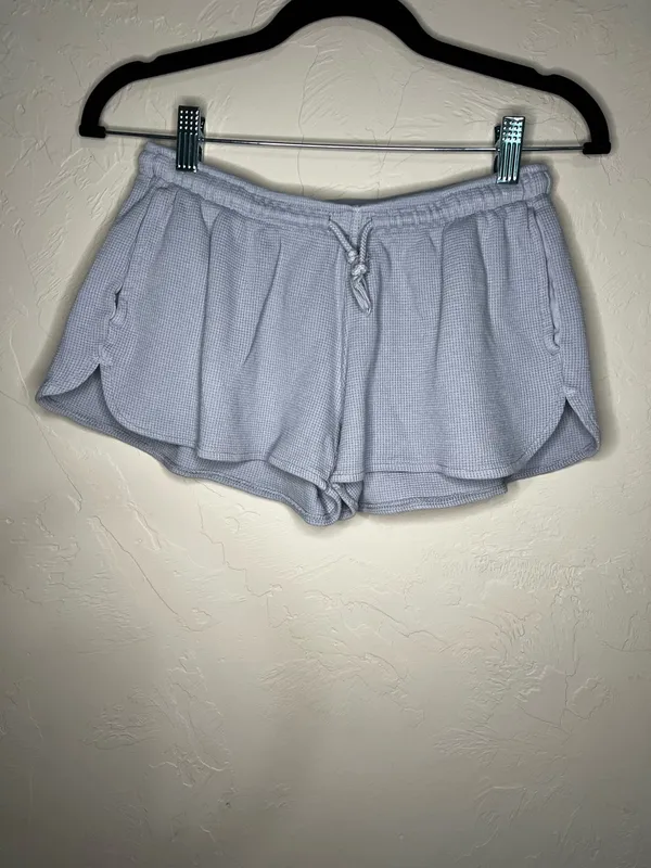 Brandy Melville‎ Summer Thermal Waffle Knit Blue Gray Short Shorts - Image 2