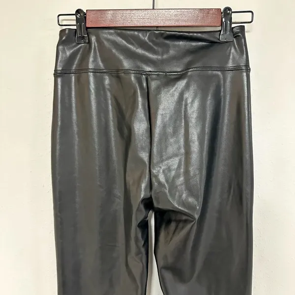 Abercrombie Split-Hem Vegan Leather Slim Flare Pants - Image 6