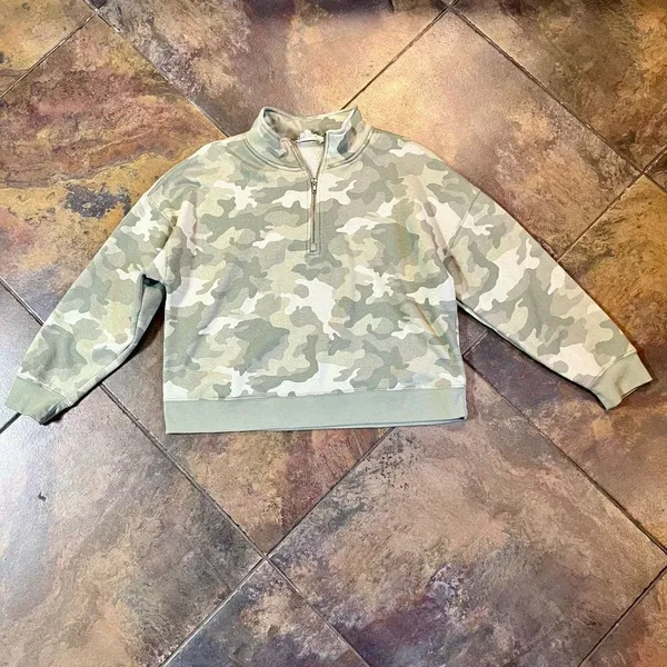 Hippie Rose Camouflage Zip Sweatshirt XL - Image 3