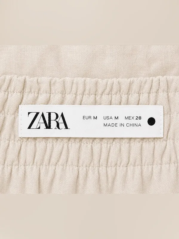 Zara Oatmeal Flowy Linen Lyocell Maxi Dress Smocked Back Sleeveless Boho Coastal - Image 7
