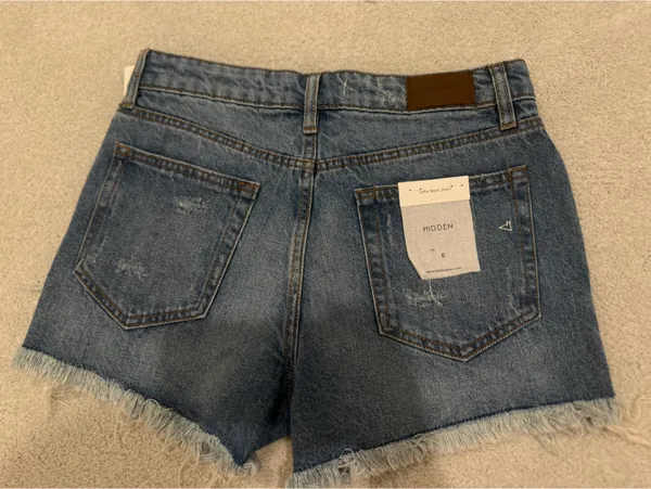 Hidden Ripped Jean Shorts - Image 2