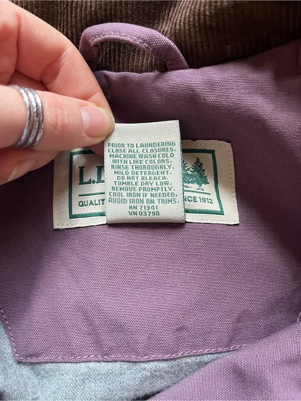 LL Bean Field Coat Barn Coat Womens Plus 3X Chore Jacket Purple Flannel Lined - Image 9