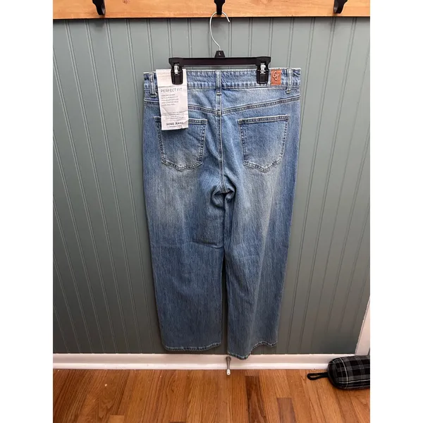 GOGO JEANS Women's The Wide Leg Blue Denim Jeans Size 7 28 Relaxed‎ Fit - Image 2