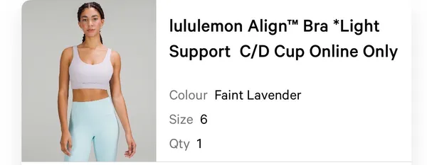 Lululemon Align Bra C/D Light Support  - Image 4
