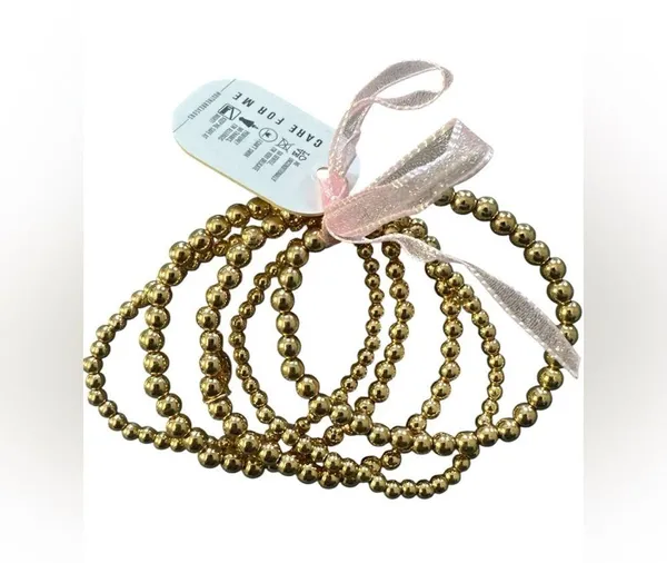 8 Other Reasons Gold Beaded Bracelets NWT - Image 2