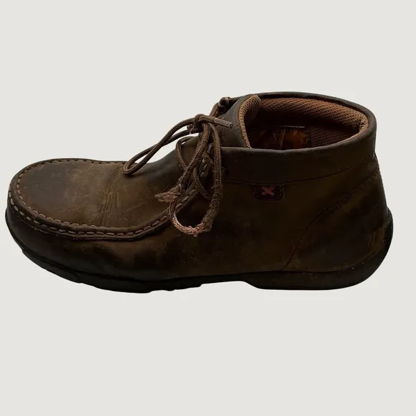 Twisted X Women WDMST01 Brown Leather Steel Toe Driving Moc Work Boots 7W - Image 2