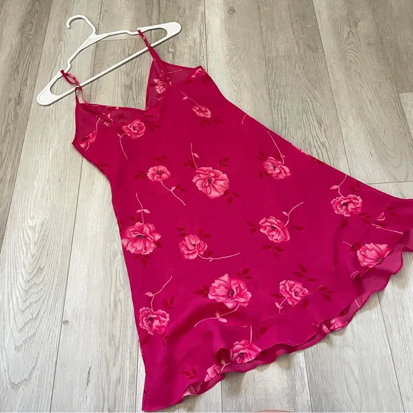 Y2K Slip Dress floral sheer mini avon intimates womens Pink (small) babydoll - Image 4