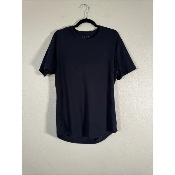 BYLT Black Premium Drop Cut 5/5 Lux Tee Shirt Mens L Classic Basic Short Sleeve - Image 9