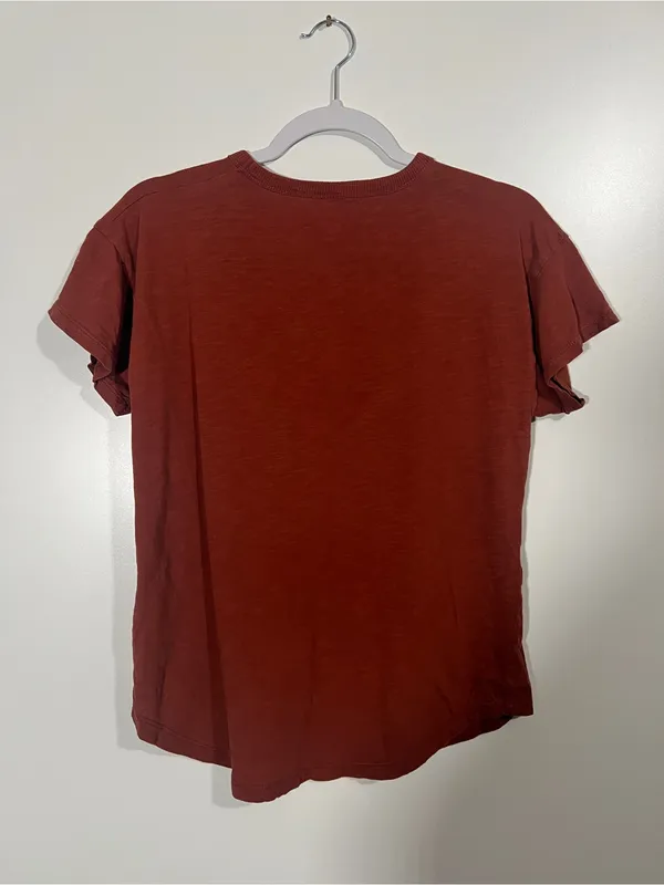 Madewell Vintage Slub Tee in Dark Orange Size Medium 100% Cotton - Image 7