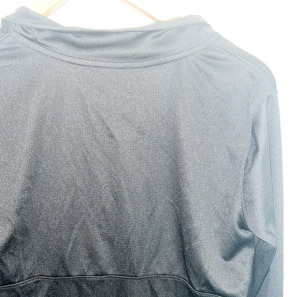 Avia Black Long Sleeve Ruched Tie Side Thumbhole Quarter Zip Active Top - Image 8