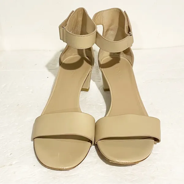 VINCE Size 7M Rita-B Tan Leather City Sandals Block Heel Ankle Strap - Image 2